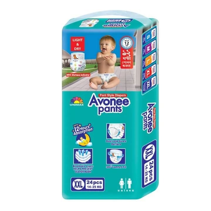 AVONEE BABY PANTS DIAPER	XXL 24 PCS