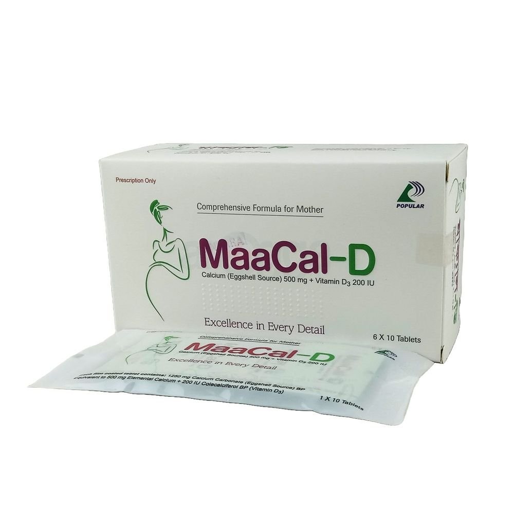 MAACAL-D 500MG+200MG TABLET