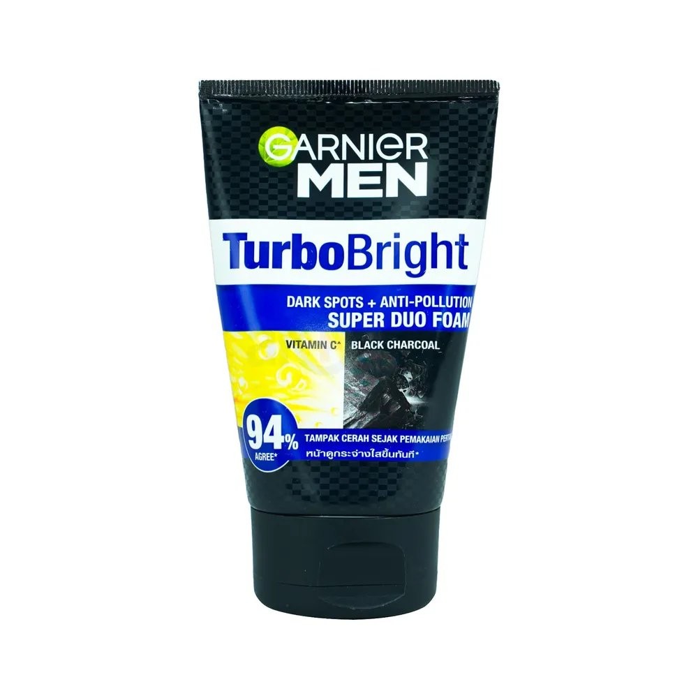 GARNIER MEN TURBOBRIGHT (DUOFOAM) FACE WASH 100ML