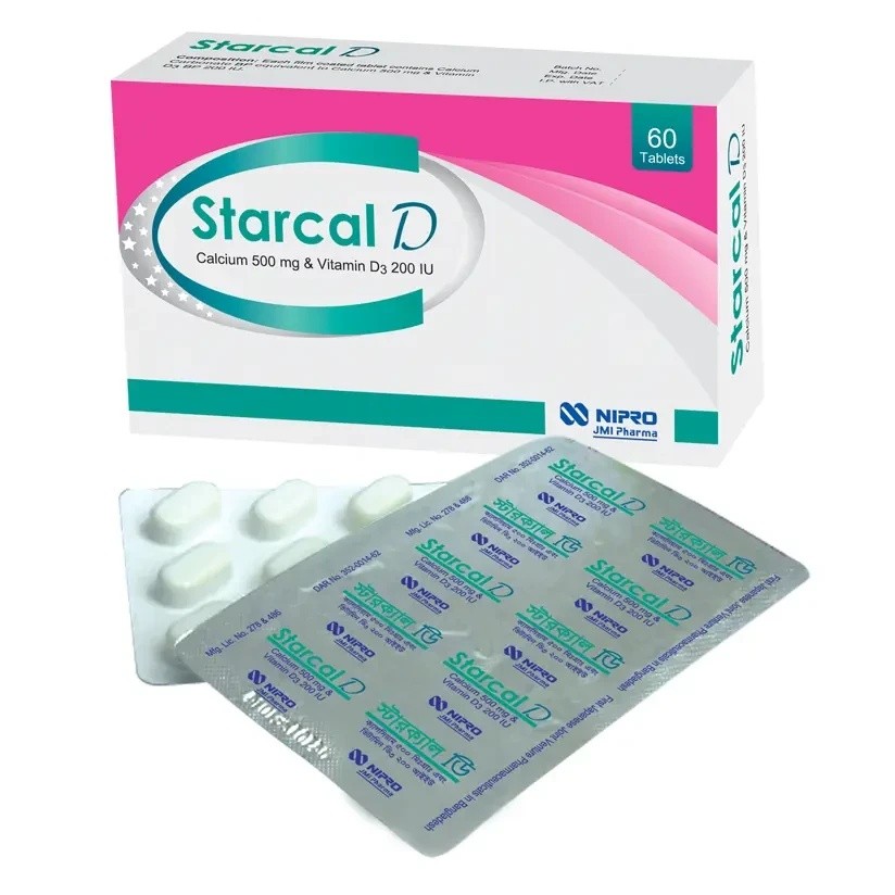 STARCAL-D 500 mg+200 IU