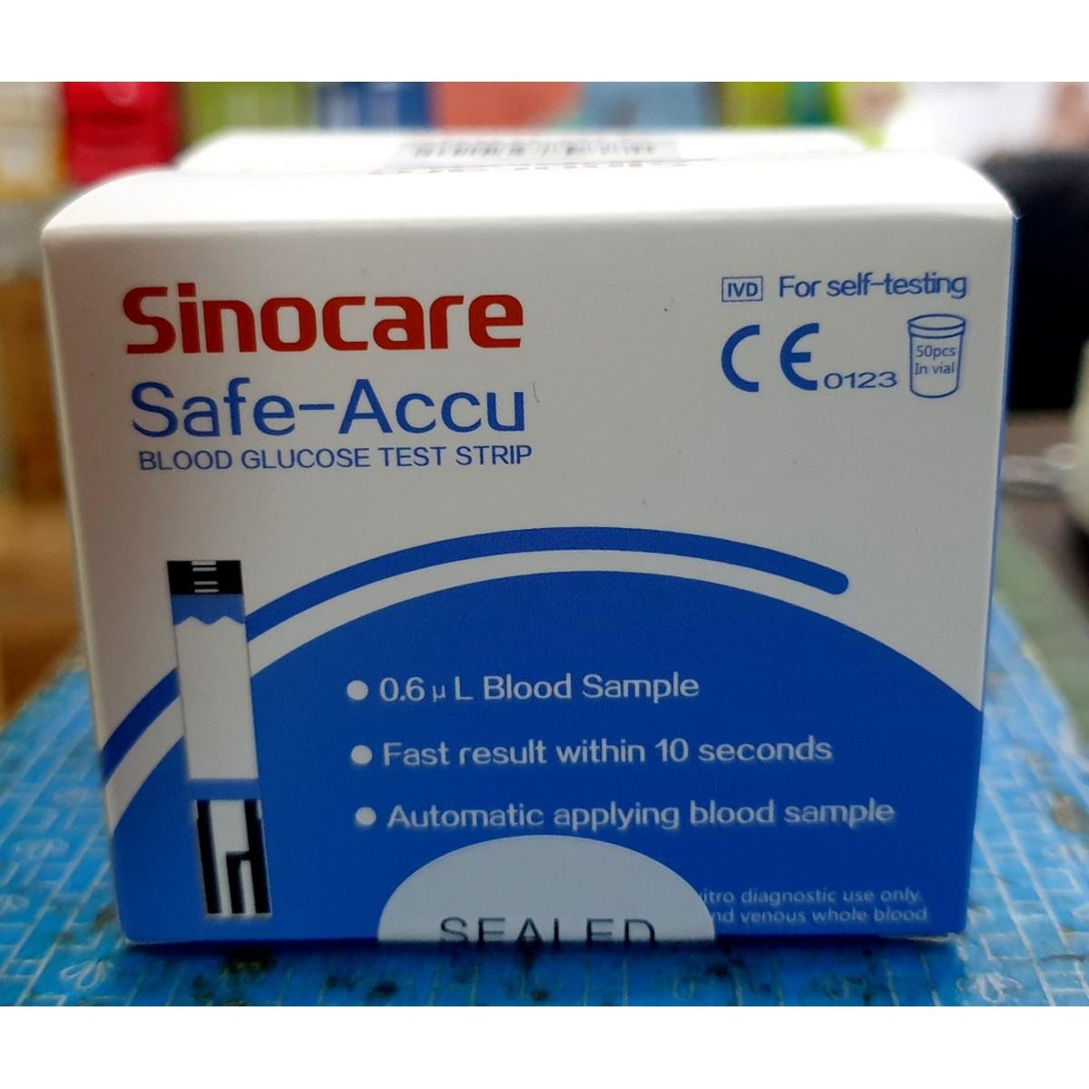 SINOCARE SAFE- ACCU STRIP (BLUE) 25PSC